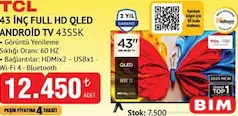 TCL 43 İNÇ FULL HD QLED ANDROID TV 43S5K AKILLI TELEVİZYON
